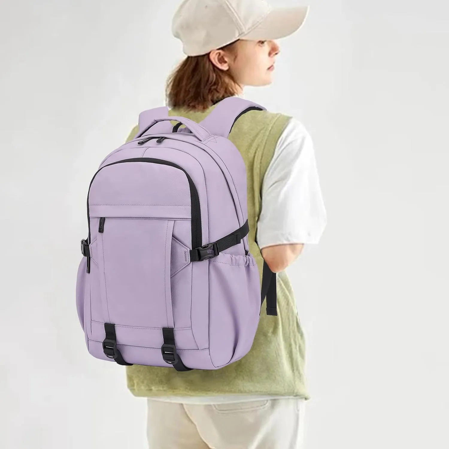 Travel Laptop Backpack for Women Men, 15.6 Inch Work Business College Backpacks School Bookbag Casual Daypack (Purple)