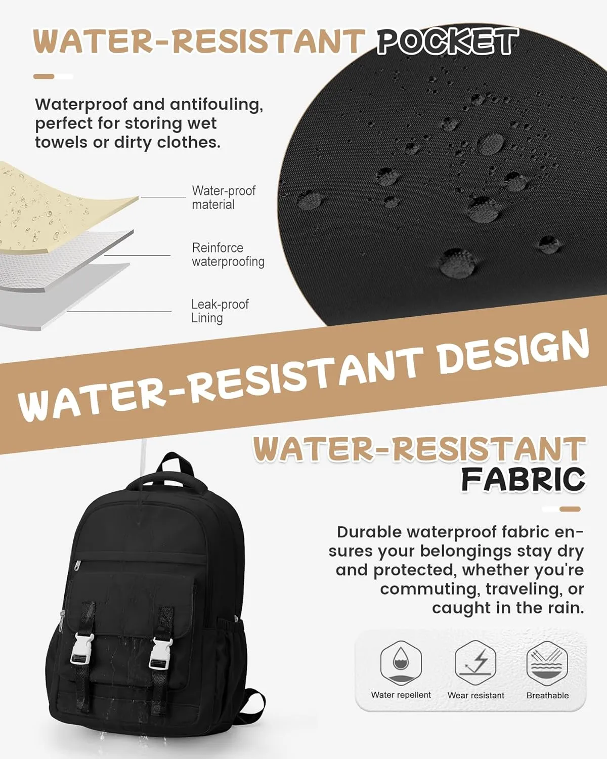 Travel Laptop Backpack for Women,Carry on Bags for Airplanes Men Teacher Work Cute Aesthetic Backpack,Large Casual Daypack Personal item Bag,Black