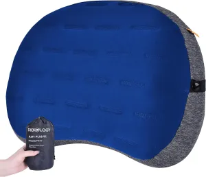 TREKOLOGY Inflatable Camping Pillow with Removable Cover - Ultralight Backpacking, Hiking, Beach, Travel Sleeping Pillow - Compact, Portable, Comfortable Camp Pillow for All Adventures ALUFT Plus SE