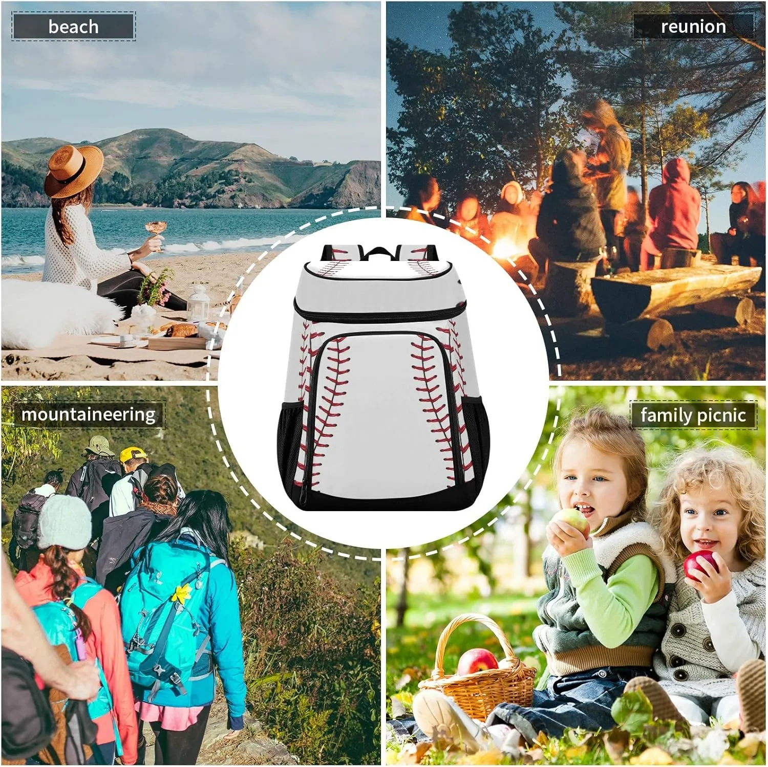 Tropical Pineapples Fruits Cooler Backpack Insulated Leak Proof Beach Cooler Bag Soft Lunch Picnic Hiking Camping Backpack Cooler