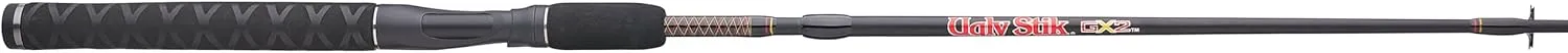 Ugly Stik 6’6” GX2 Spinning Rod, Three Piece Spinning Rod, 6-15lb Line Rating, Medium Rod Power, Moderate Fast Action, 1/8-5/8 oz. Lure Rating