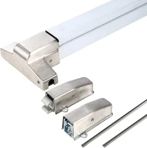UHPPOTE Fireproof Surface Vertical Rod Commercial Emergency Panic Exit Device Door Push Bar Rail Stainless Steel
