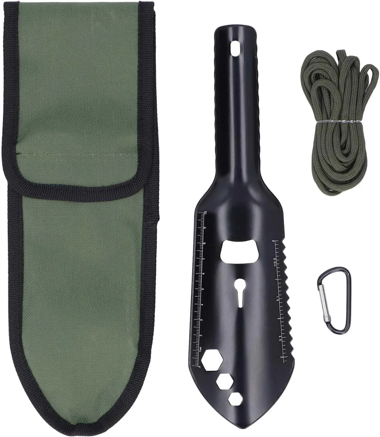 Ultralight Backpacking Trowel, Lightweight Hiking Shovel, Small Potty Multitool with Carrying Pouch for Digging, Gardening, Survival and Outdoor(Black)