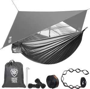 Ultralight Camping Hammock - Portable Hammock Nylon Single for Outdoor, Indoor, Beach, Hiking, Backpacking and Travel w/Tree Straps