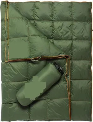 Ultralight Down Blanket - Wearable Shawl For Outdoor Camping, Travel & Fishing - Multifunctional Warm Down Quilt(Army Green)