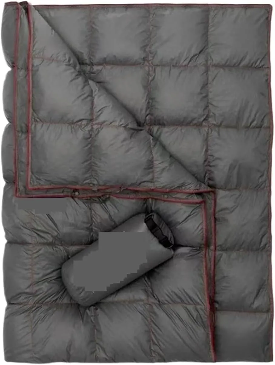 Ultralight Down Blanket - Wearable Shawl For Outdoor Camping, Travel & Fishing - Multifunctional Warm Down Quilt(Gray)