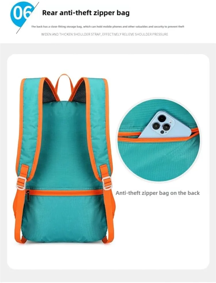 Ultralight foldable hiking backpack, waterproof travel backpack, multi-pocket design for outdoor camping hiking (green)