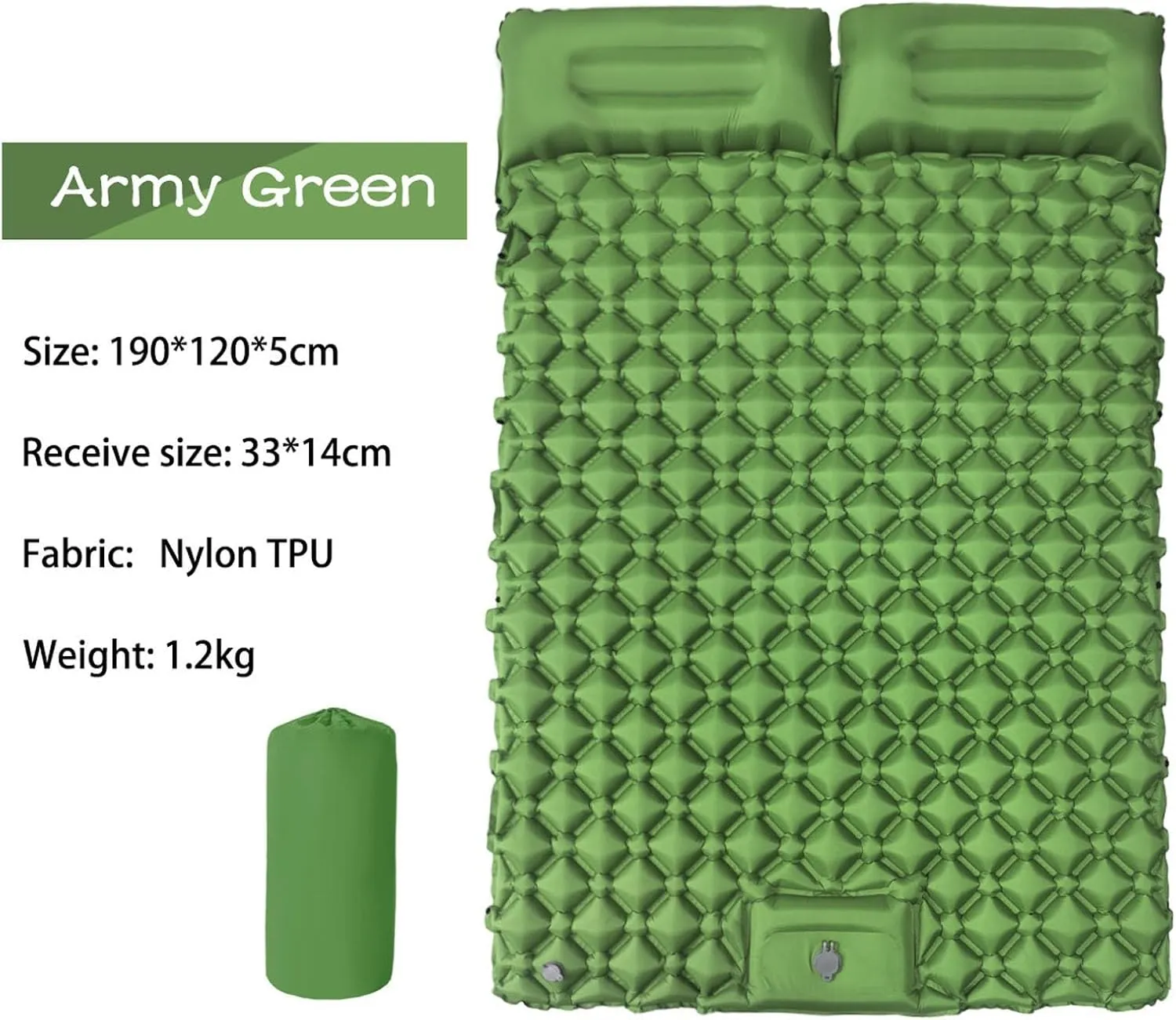 Ultralight Inflatable Sleeping Pad, Air Mattress with Air Ports for Easy Inflation and Compact Storage, Compact Design Durable Air Mattress for Camping, Backpacking, Hiking (B,75X47IN)