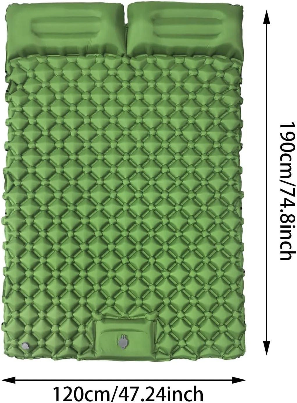Ultralight Inflatable Sleeping Pad, Air Mattress with Air Ports for Easy Inflation and Compact Storage, Compact Design Durable Air Mattress for Camping, Backpacking, Hiking (B,75X47IN)