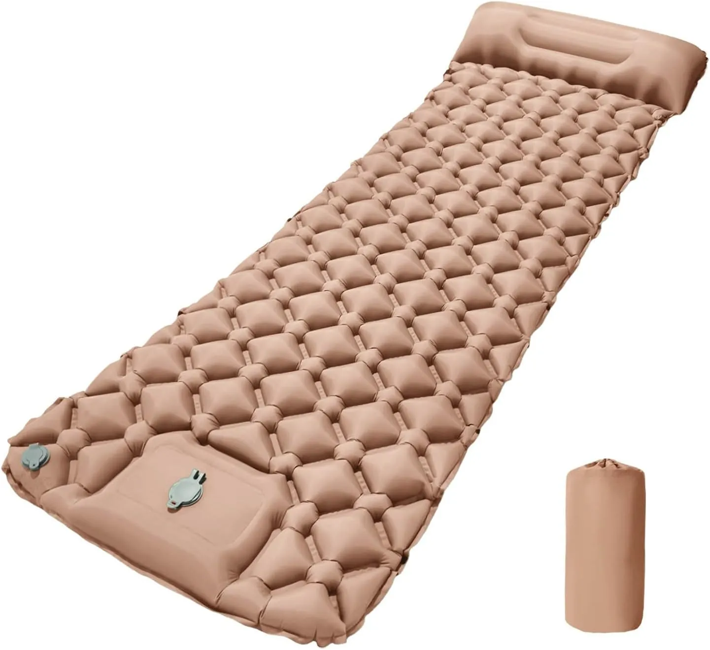 Ultralight Inflatable Sleeping Pad, Air Mattress with Air Ports for Easy Inflation and Compact Storage, Compact Design Durable Air Mattress for Camping, Backpacking, Hiking (Rose,75X24IN)