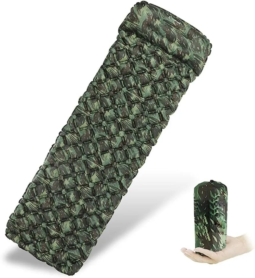 Ultralight Inflatable Sleeping Pad, Compact Air Camping Mat, with Pump with Pillow Waterproof Durable Camping Air Mattress, Lightweight Camping Mattress for Backpacking, Hiking, and Traveling