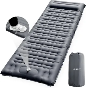 Ultralight Inflatable Sleeping Pad with Built - in Foot Pump & Pillow, Compact Camping Mattress for Backpacking, Hiking, and Traveling