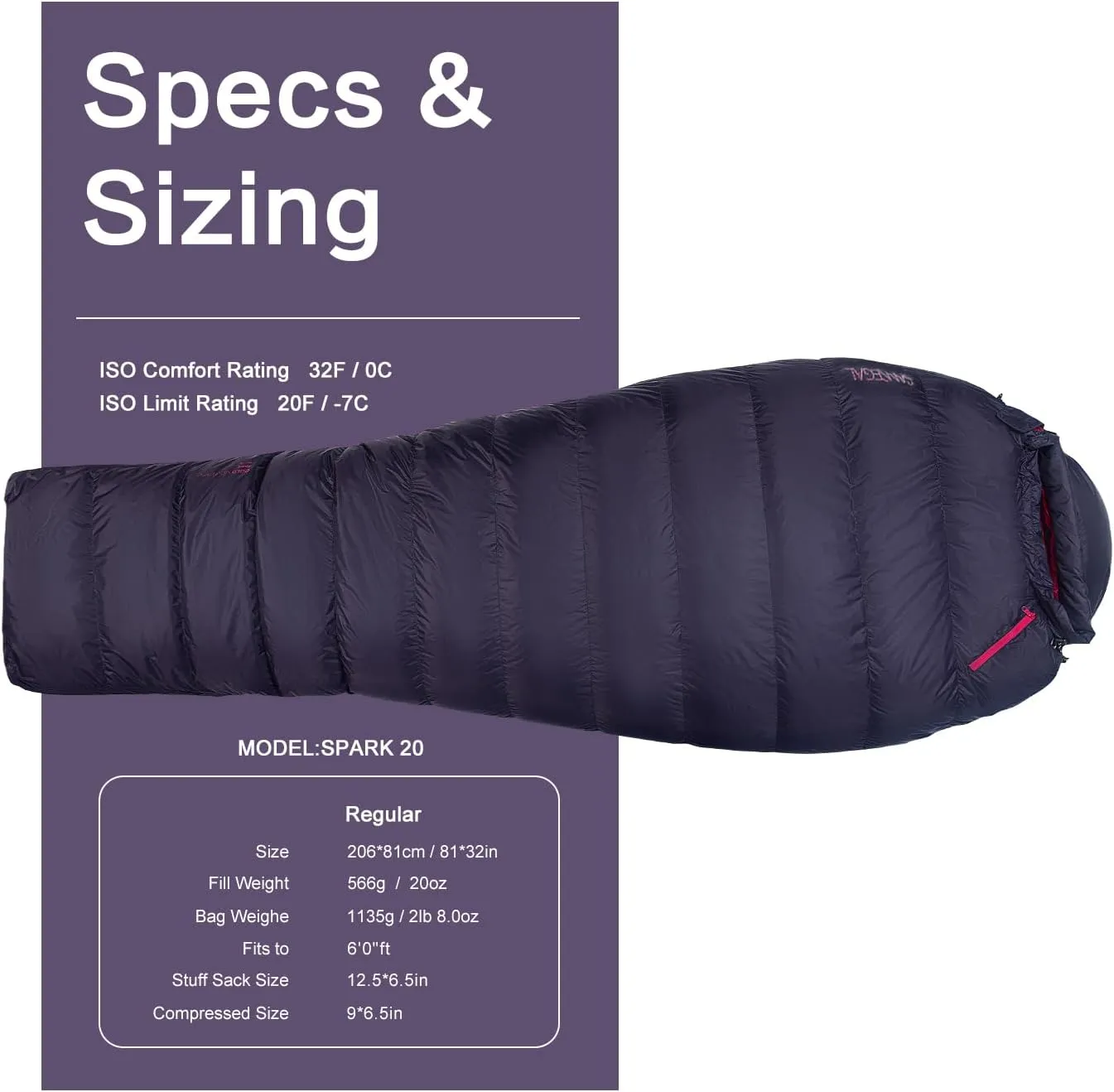 Ultralight Mummy Down Sleeping Bag 650 Fill Power Duck Down Suits for 32 Degree F for Camping Hiking Backpacking
