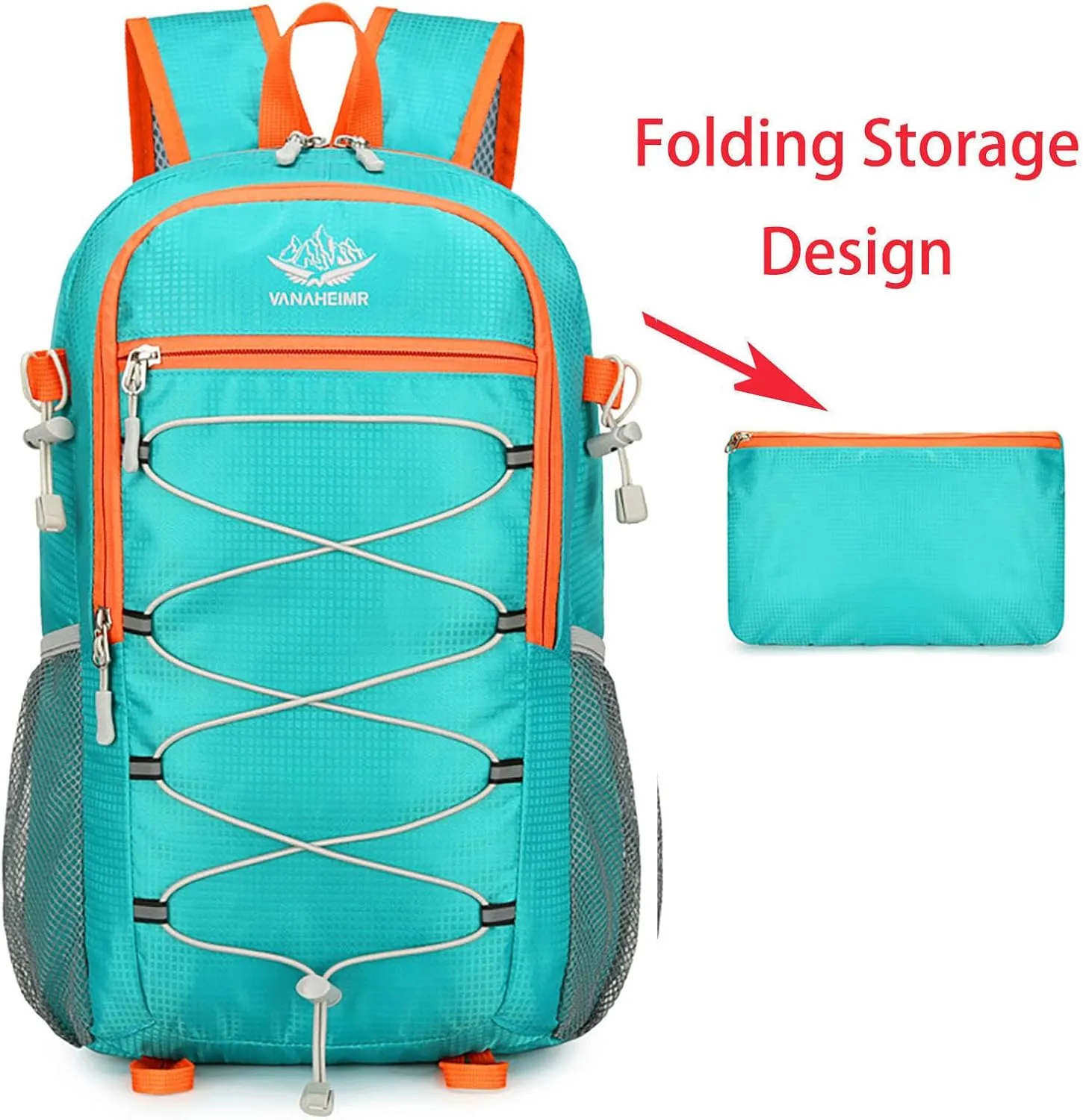 Ultralight Packable Travel Backpack for Camping & Hiking, 17-Inch Foldable Daypack with Large Capacity (Green)