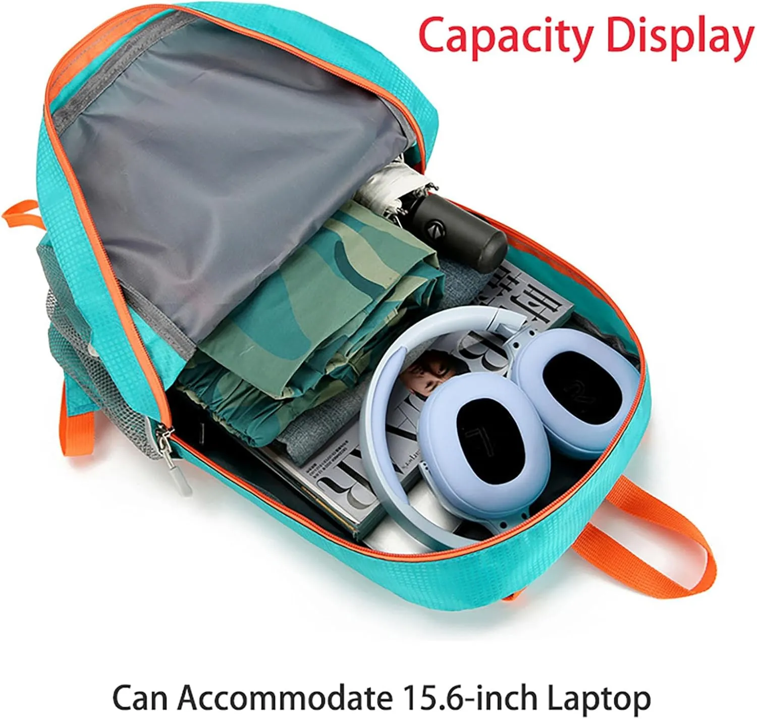 Ultralight Packable Travel Backpack for Camping & Hiking, 17-Inch Foldable Daypack with Large Capacity (Green)