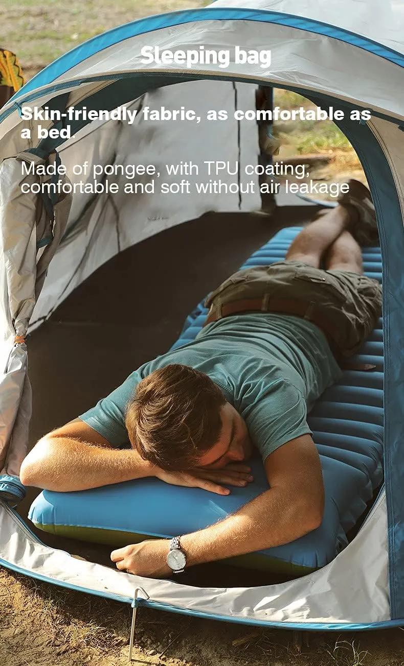 Ultralight Self-Inflating Air Mattress Widen Sleeping Pad Splicing Inflatable Bed Beach Picnic Mat Camping Tent Air Cushion (c)