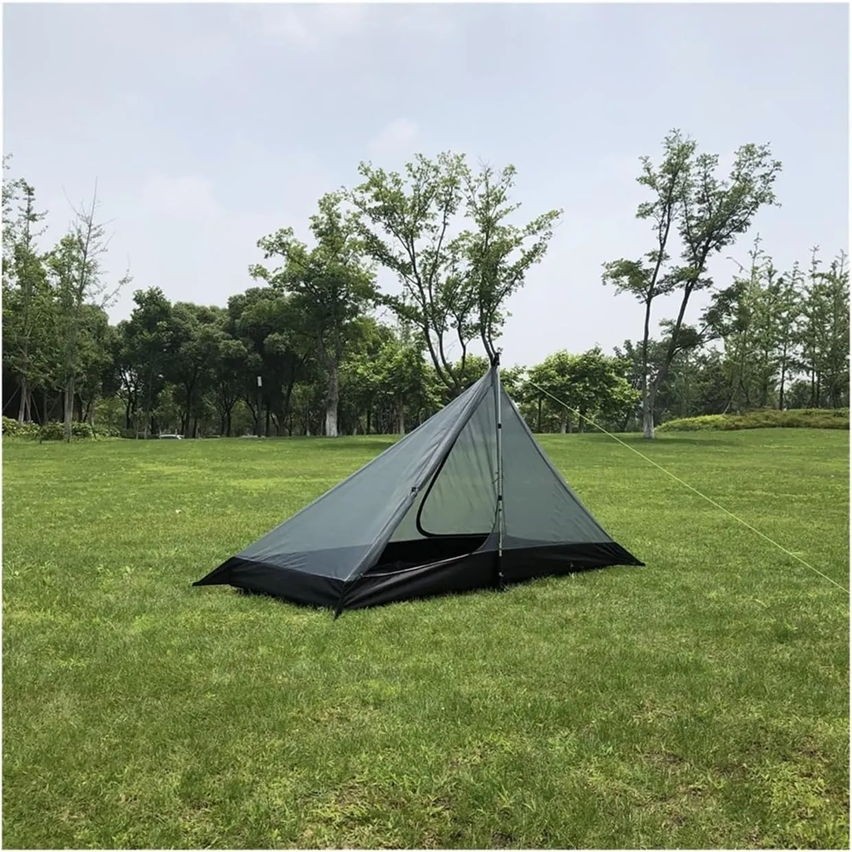 Ultralight Single Person Outdoor Tent Dual Layer Camping Beach Tent 4 Season Rodless Mesh Tent Awnings for Travel(Type1)