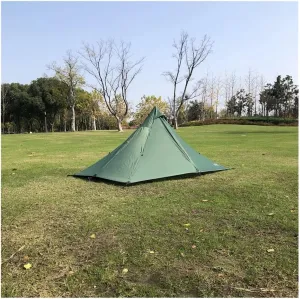 Ultralight Single Person Outdoor Tent Dual Layer Camping Beach Tent 4 Season Rodless Mesh Tent Awnings for Travel(Type3)
