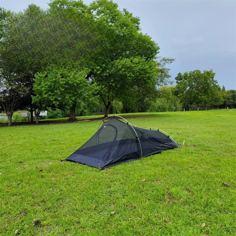 Ultralight Tunnel Bug-Proof Tent for Solo Camping – & Easy Setup,with Aluminum Pole
