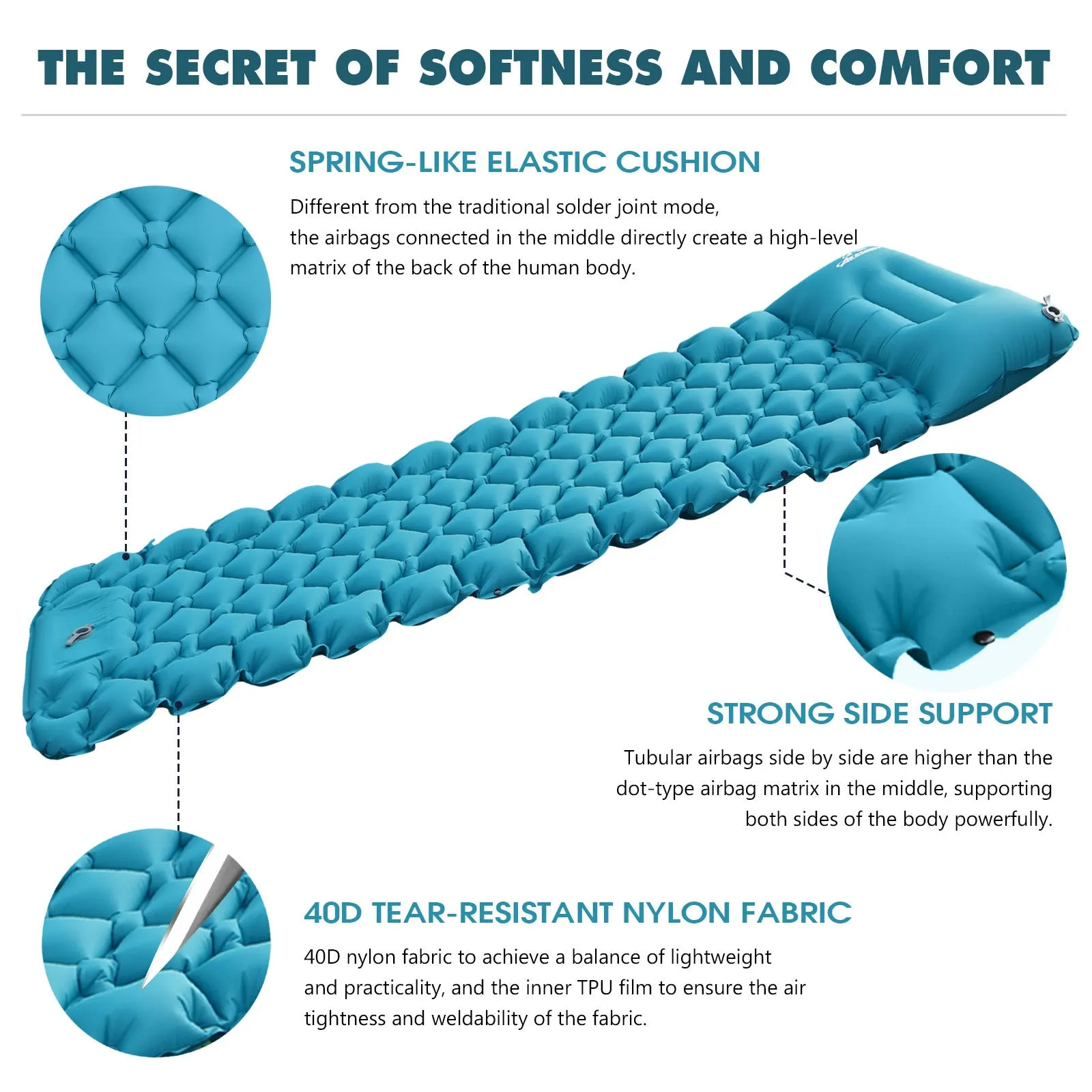 Ultralight Waterproof Camping Air Mattress - Single