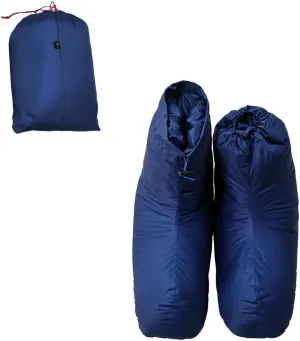 Ultralight Winter Down Booties Socks Slipper Boots with Storage Bag - Anti Slip Windproof Soft Cozy Foot Warmer Sleeping Socks for Camping Backpacking Skiing Bedroom