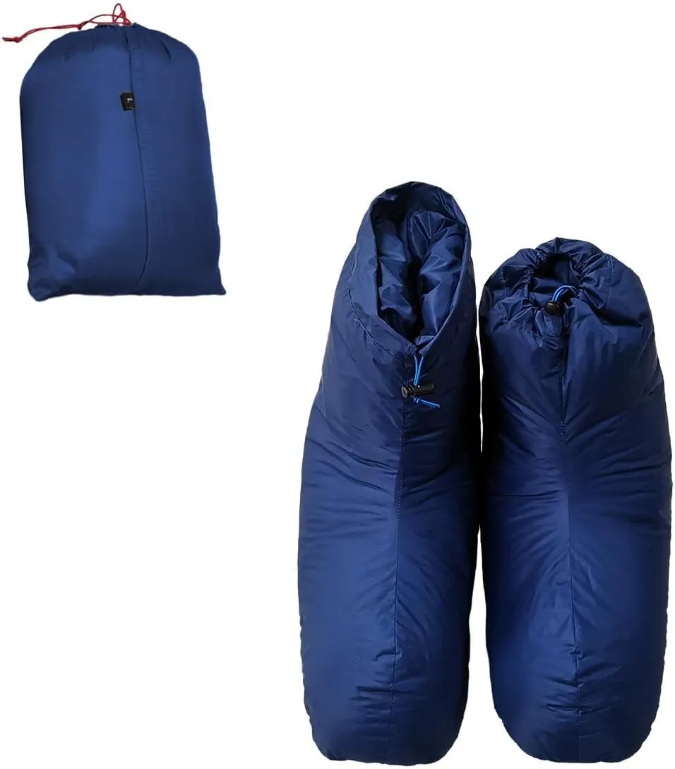 Ultralight Winter Down Booties Socks Slipper Boots with Storage Bag - Anti Slip Windproof Soft Cozy Foot Warmer Sleeping Socks for Camping Backpacking Skiing Bedroom