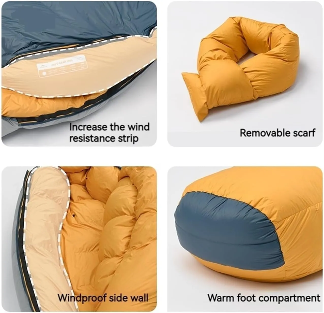 Ultralight Winter Sleeping Bag 850FP Goose Down -30°C to -10°C Mummy Design for Hiking and Camping