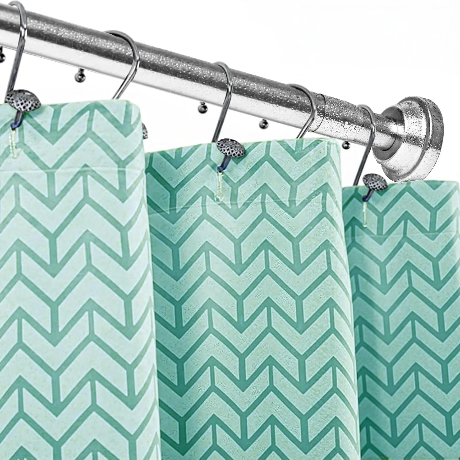 Umimile Shower Curtain Rod 57-100 Inches, 1 Inch Diameter Adjustable Spring Tension Curtain Rod, 304 Stainless Steel Shower Rod for Bathroom, Windows, Never Rust Non-Slip