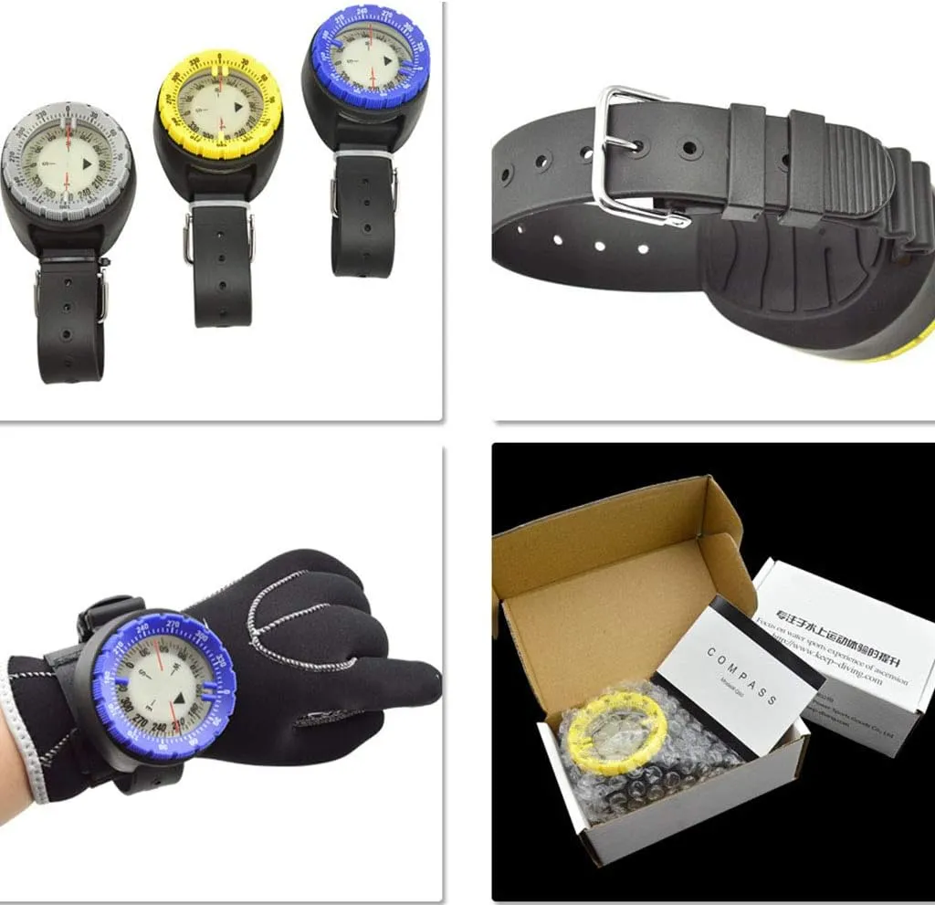 Underwater 50m Diving Compass Professional Waterproof Navigator Digital Luminous Balanced Watch for Swimming Diving Outdoor Sports Accessories Bungee Compass Underwater Compass Underwater