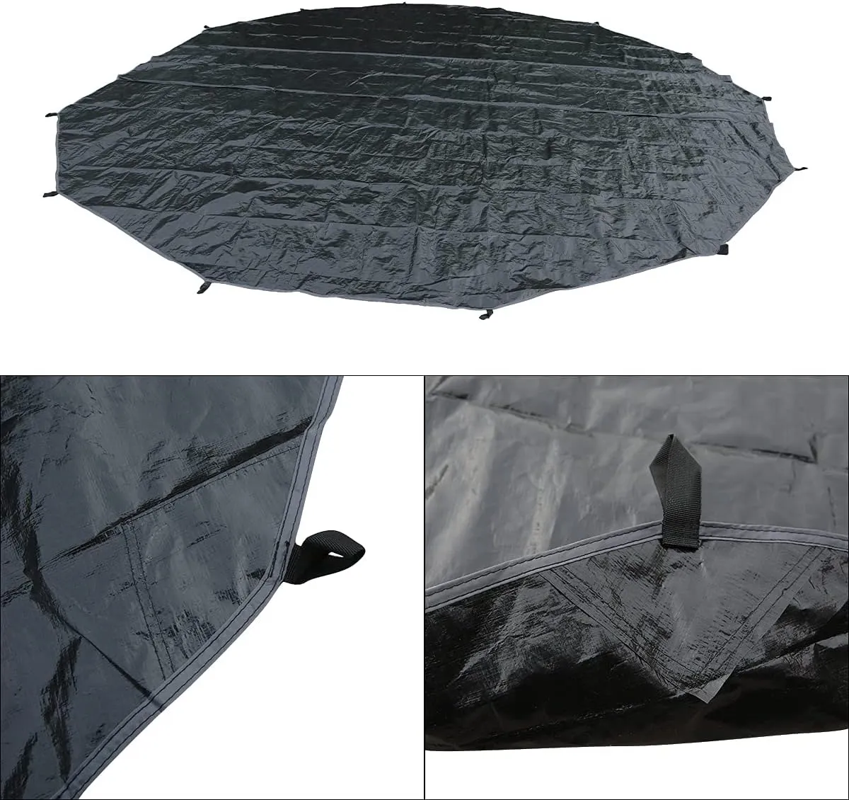 UNISTRENGH Outdoor Ultralight Waterproof Tent PE Footprint for 3M 4M 5M 6M Bell Tent Footprints Picnic Round Mat Portable Tarps for Bell Tent Ground Camping,Black Glamping Yurt Anti-Dirty Mat