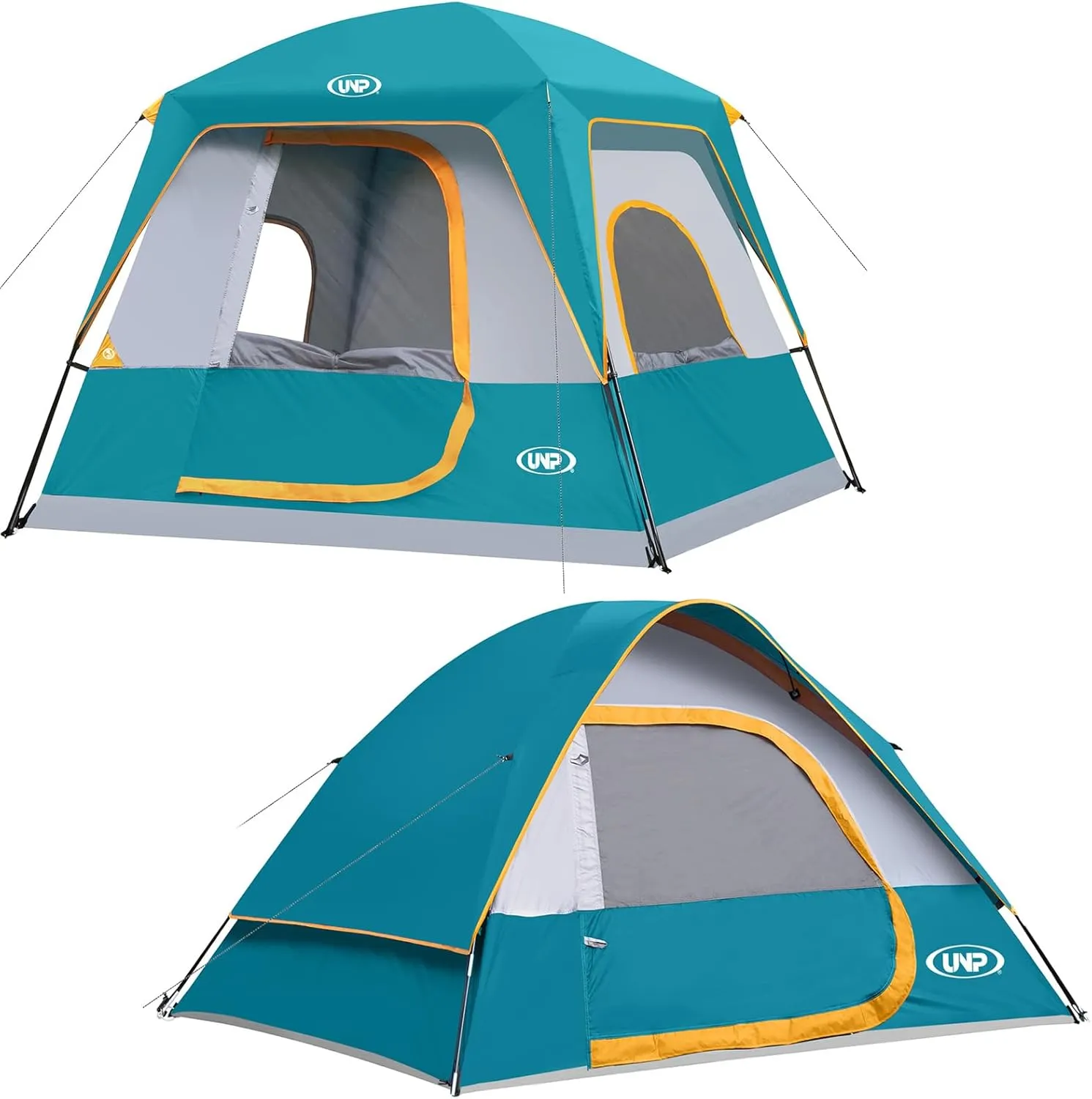 UNP 4-Person Cabin Tent and Dome Tent Portable Cabin Tent, Camping Tent 4-Person Easy Set Up, Waterproof with Top Rainfly for Outdoor Camping/Hiking