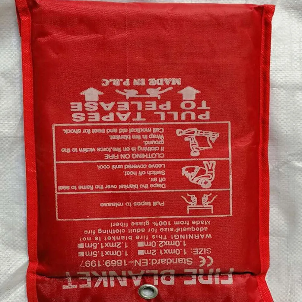 US Fire Blanket Fiberglass Fire Emergency Blanket Survival Safety Cover 1mx1m (1 Pack,3.28x3.28 Ft)
