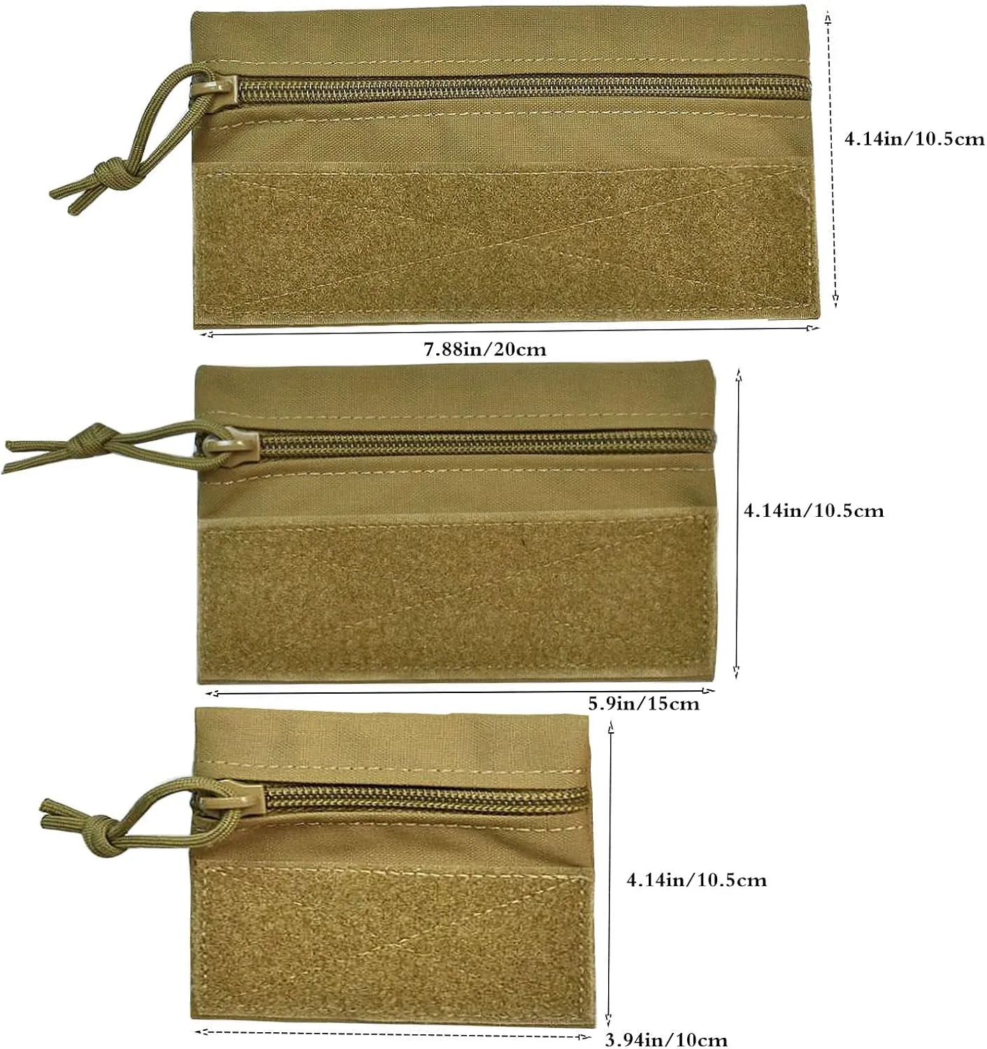 Utility Tactical Zipper Pouch with Hook Plate Small Carrying Kit Tool Pouch as Coin Purse Keychain, Case Wallet