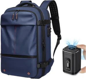Vaccage-Vaccage Backpack, 60L Expandable Vaccage Bag with Pump, Waterproof Anti Theft Vacuum Back Pack for Travel & Business (Blue Vacuum Pump)