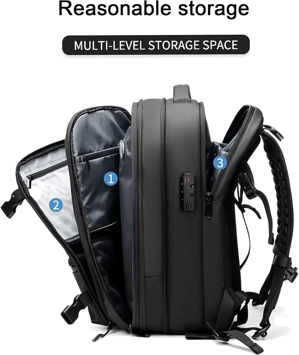 Vaccage-Vaccage Backpack, 60L Expandable Vaccage Bag with Pump, Waterproof Anti Theft Vacuum Back Pack for Travel & Business (Blue Vacuum Pump)