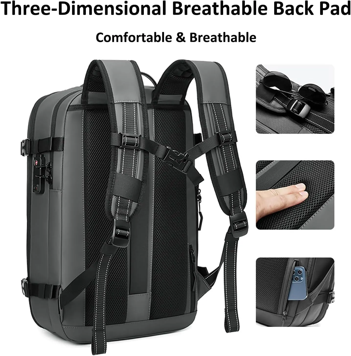 Vacpack Backpack, Airbag Backpack, Backpack with Vacuum Compression, Airpack Backpack with Pump, 60L Large Capacity Waterproof Anti-Theft Travel Backpack (A-Green&Vacuum Pump)