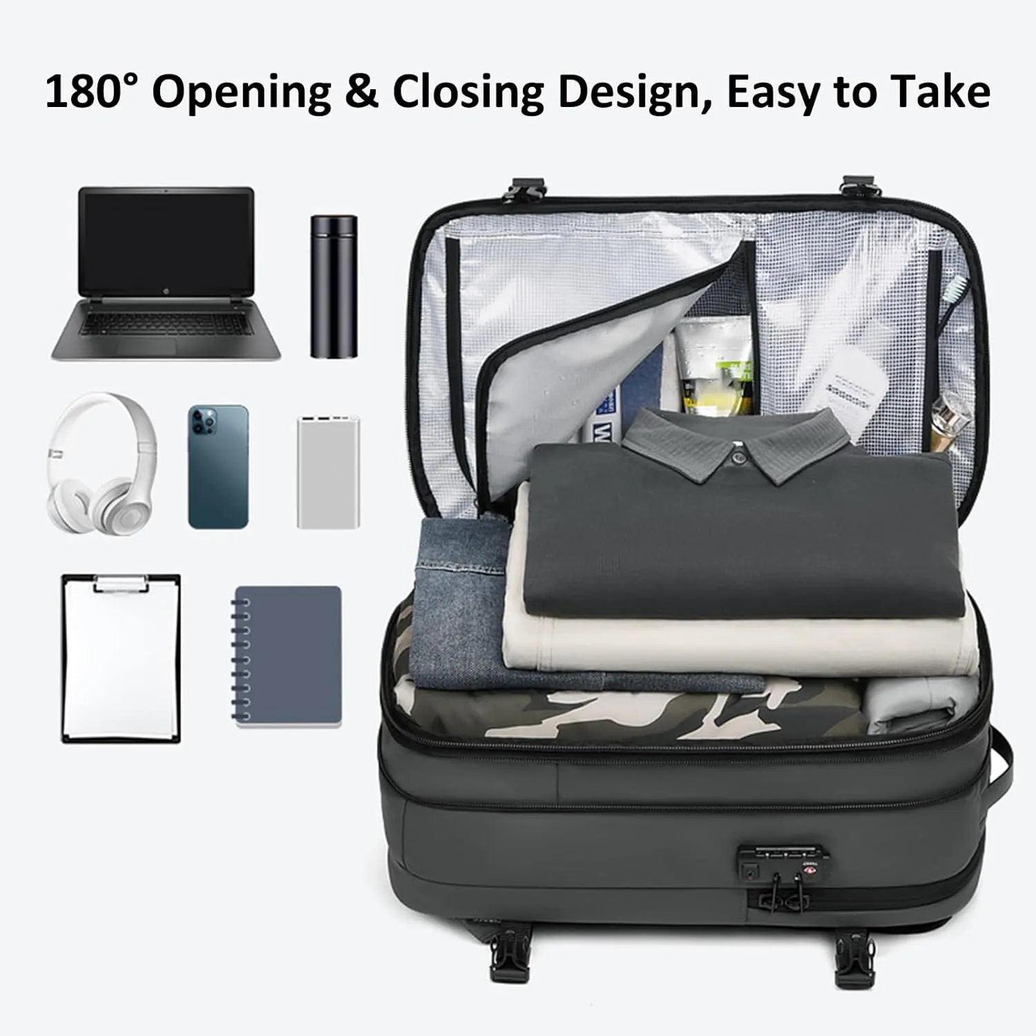 Vacpack Backpack, Airbag Backpack, Backpack with Vacuum Compression, Airpack Backpack with Pump, 60L Large Capacity Waterproof Anti-Theft Travel Backpack (A-Green&Vacuum Pump)