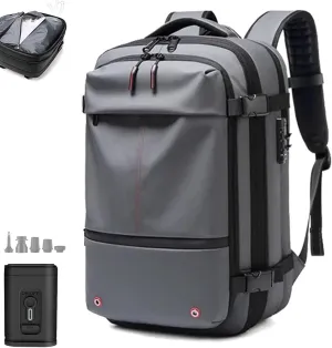 Vacpack Backpack, Expandable Vacpack Backpack, Large Capacity Vacuum Compression Travel Backpack (Grey  Electric Vacuum)