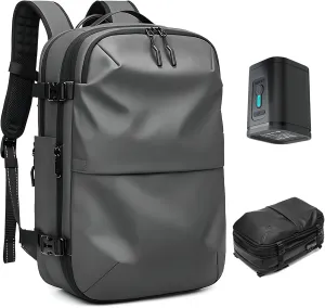 VacPack Backpack with Vacuum, 60L Airback Backpack, Waterproof with TSA Lock, Compression Feature, Fits 17” Laptop, Ideal for Airplane Travel (Dark Gray with pump)