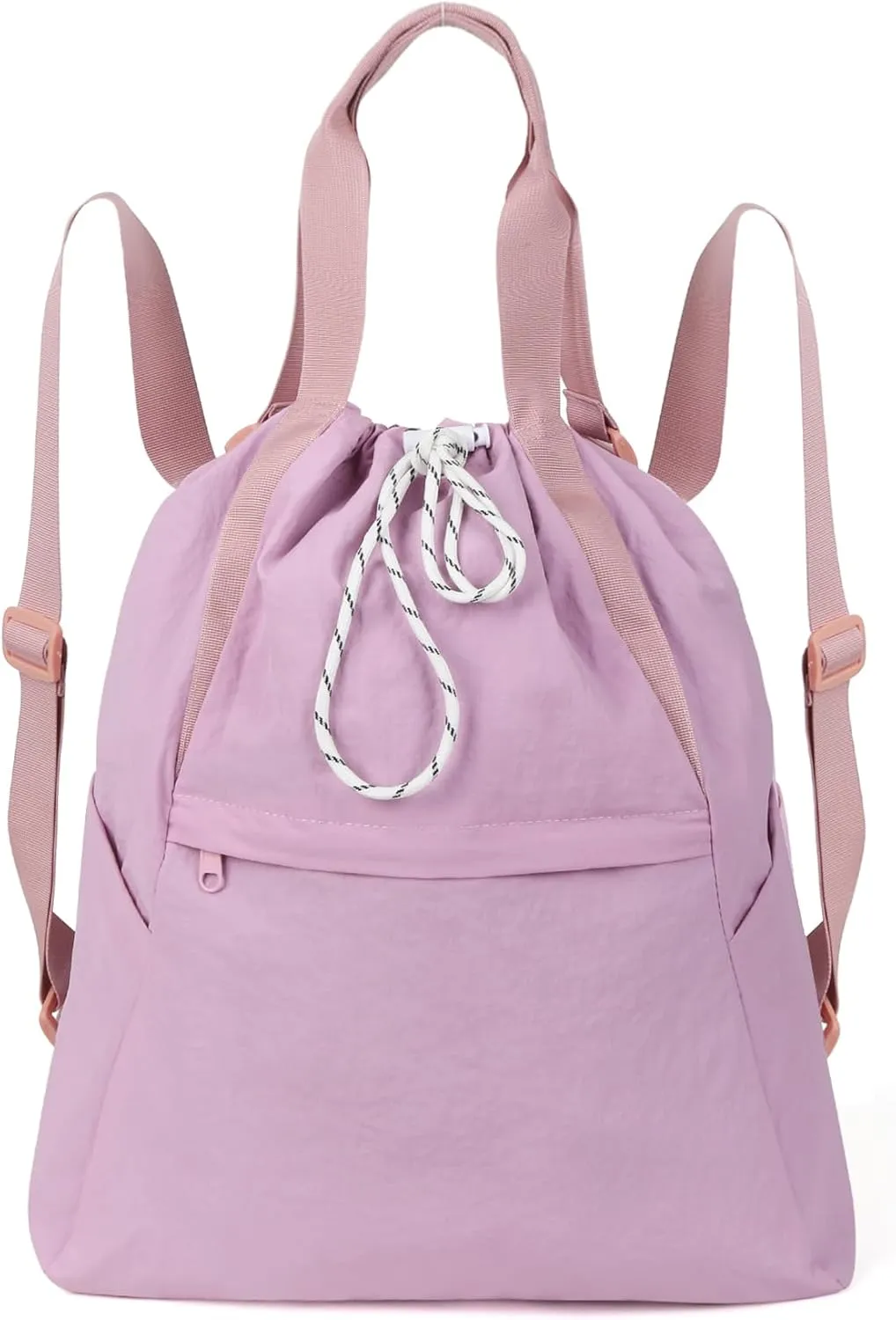 Valleycomfy Drawstring Backpack with Wet Pocket,Waterproof Drawstring Bag,Gym Backpack for Beach,Pool,Swim and Travel,Purple