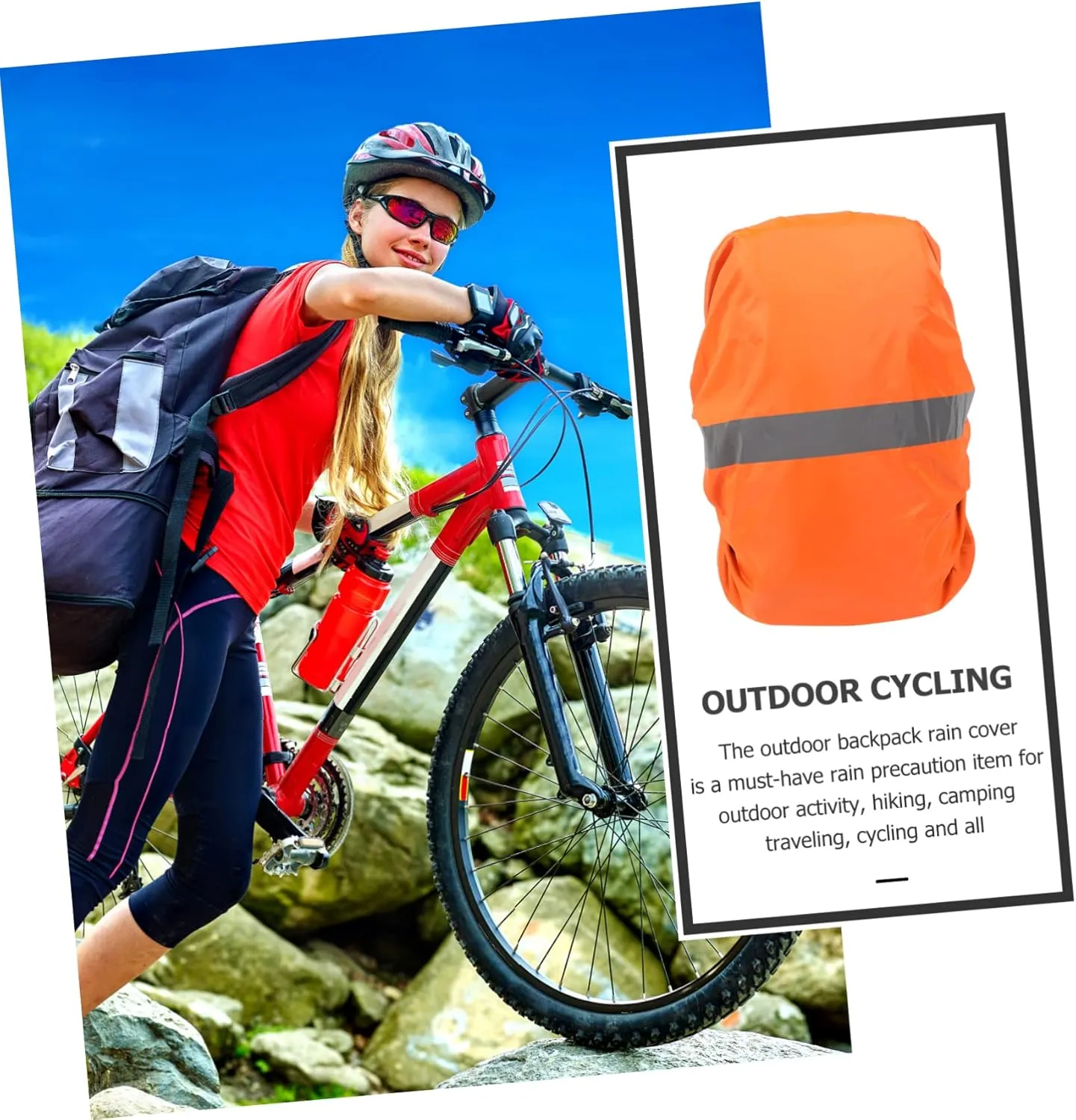 VANZACK Rain Cover Reflective Tape Bag Rainproof Back Waterproof Cover Rain Back Cover Hiking Back Travel Back