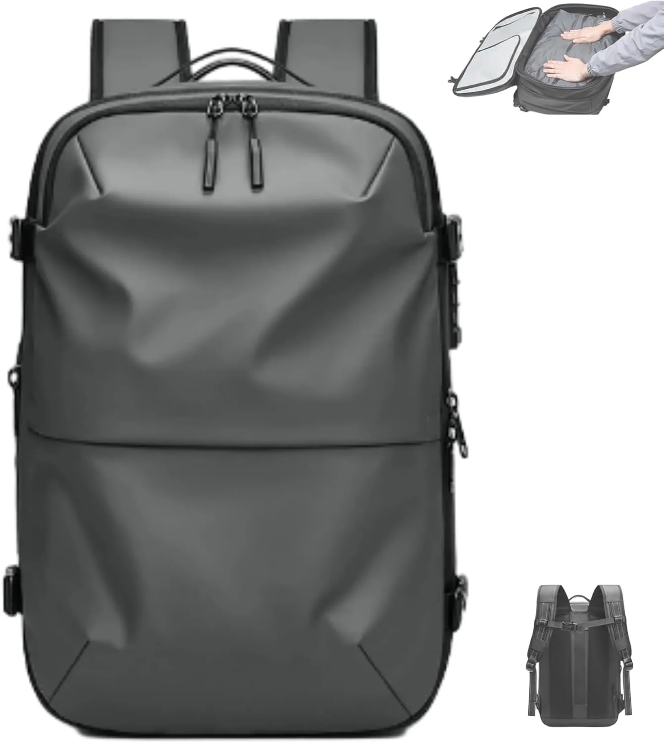 Veloutte Travel Backpack, Veloussette Space Bag, Velouette Space Bag, Expandable Waterproof Backpack (gray)