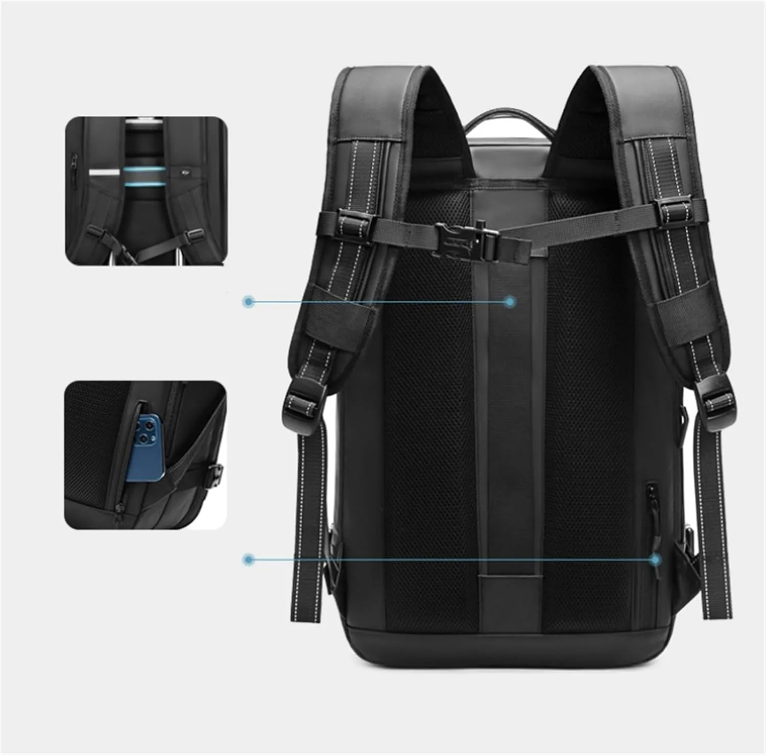 Veloutte Travel Backpack, Veloussette Space Bag, Velouette Space Bag, Expandable Waterproof Backpack (gray)