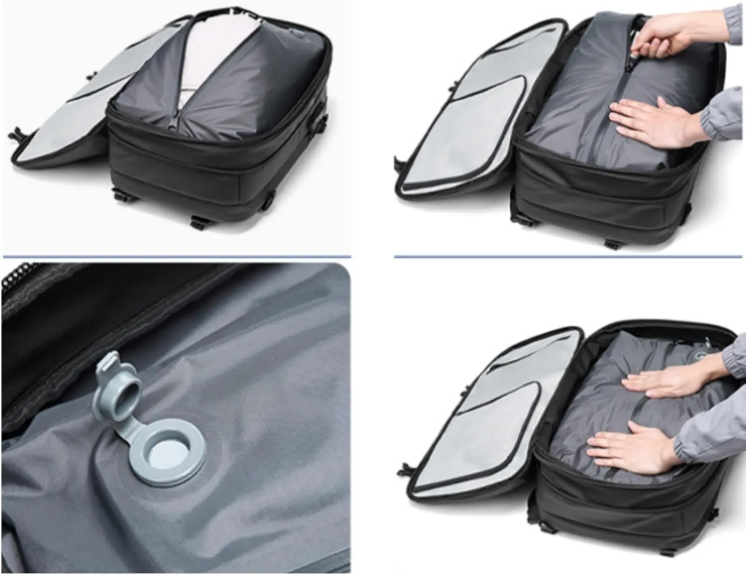 Veloutte Travel Backpack, Veloussette Space Bag, Velouette Space Bag, Expandable Waterproof Backpack (gray)