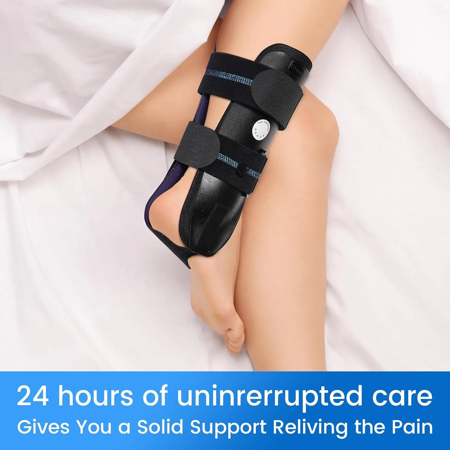 Velpeau Air Gel Foam Ankle Stabilizer Support Brace for Sprained Ankle, Ligament Injury, Tendonitis, Adjustable Rigid Stirrup Ankle Splint for Women and Men (Foam Version, Large, Left Foot)