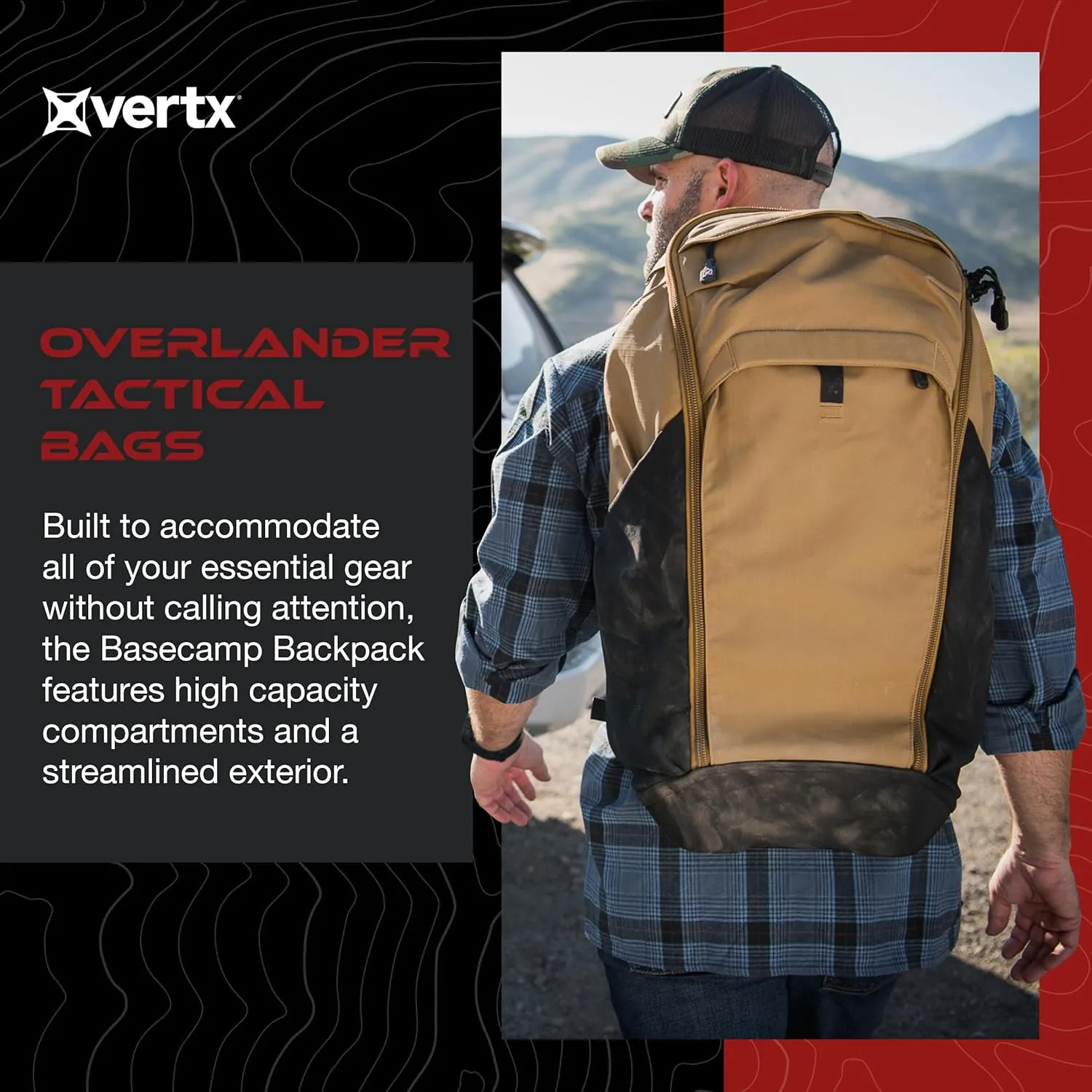 Vertx Basecamp EDC Tactical Backpack 30L for Conceal Carry, Hiking, Overlanding, Travel, Work, Tactical Gear, It's Black