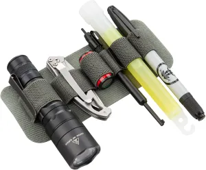 Vertx Tactigami MAK Band Half-Quarter Tactical EDC Organizer Panel Elastic Flashlight and Accessories Holder Attachment for Backpack, Bag, Hook and Loop
