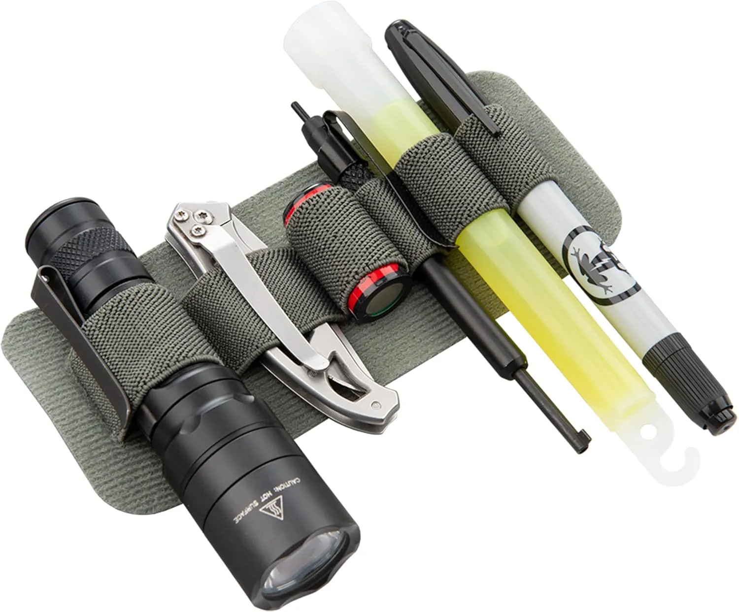 Vertx Tactigami MAK Band Half-Quarter Tactical EDC Organizer Panel Elastic Flashlight and Accessories Holder Attachment for Backpack, Bag, Hook and Loop