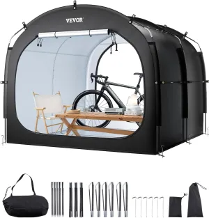 VEVOR Bike Storage Tent, 5 Bikes, Outdoor Spacious Bike Storage Tent with Ventilated Window, Waterproof Easy-to-Install Bike Tent with High Strength Fiberglass & Dual Zippers, Fit for Bicycle