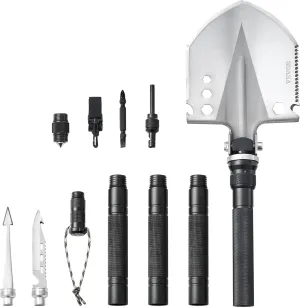 VEVOR Survival Shovel, 13 in 1 Camping Shovel Folding Multitool Kit, Portable and Compact, Stainless Steel, Multifunction for Off-Roading, Camping, Hiking, Outdoor, Survivalist and Emergency